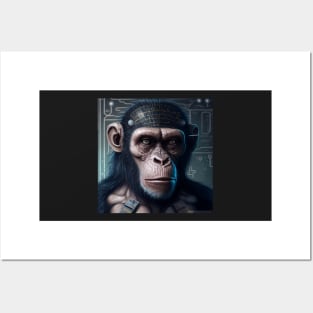 Cyber chimpanzee Posters and Art